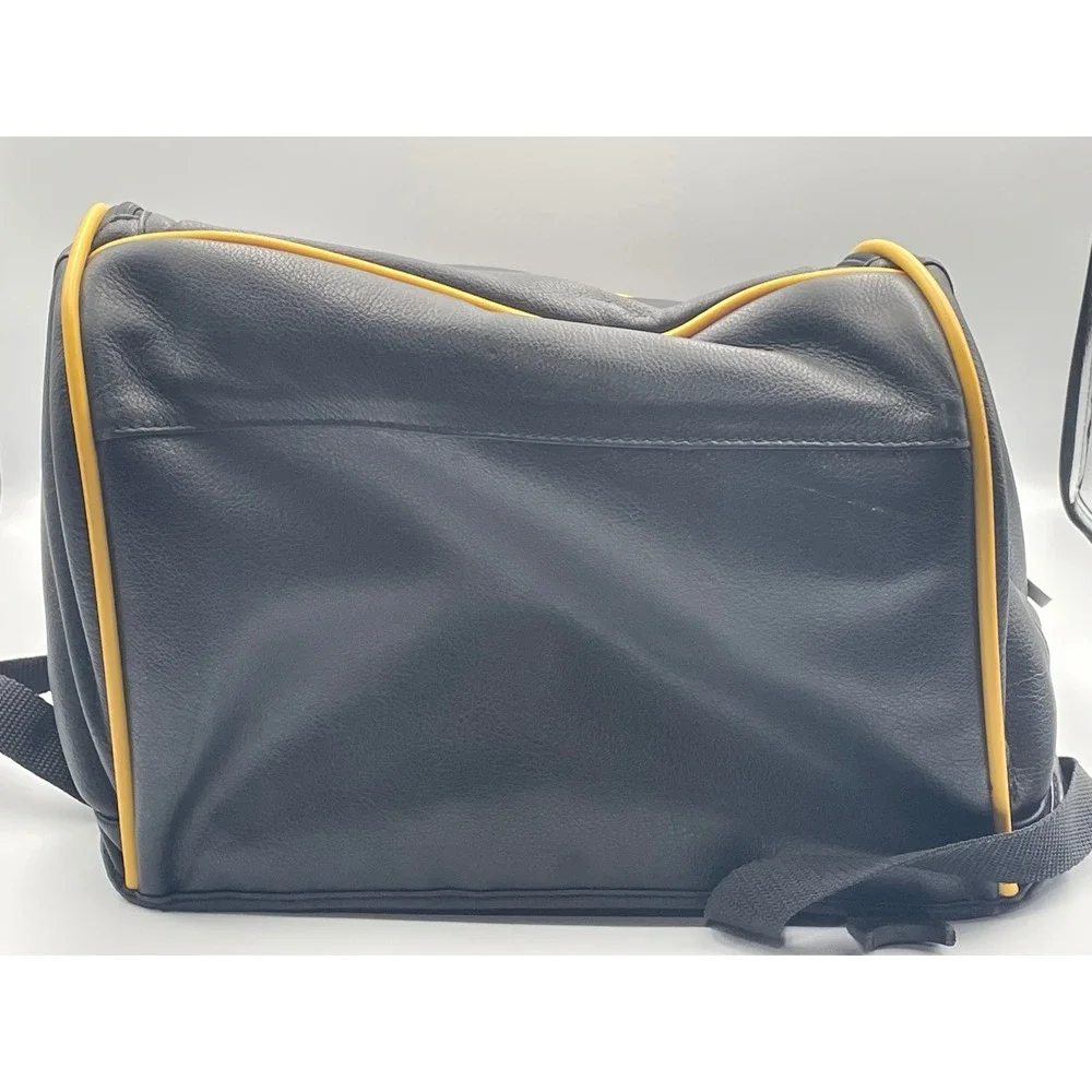 Pac-Man Namco Bandai Games Black Leather Backpack Yellow Trim Retro Gaming